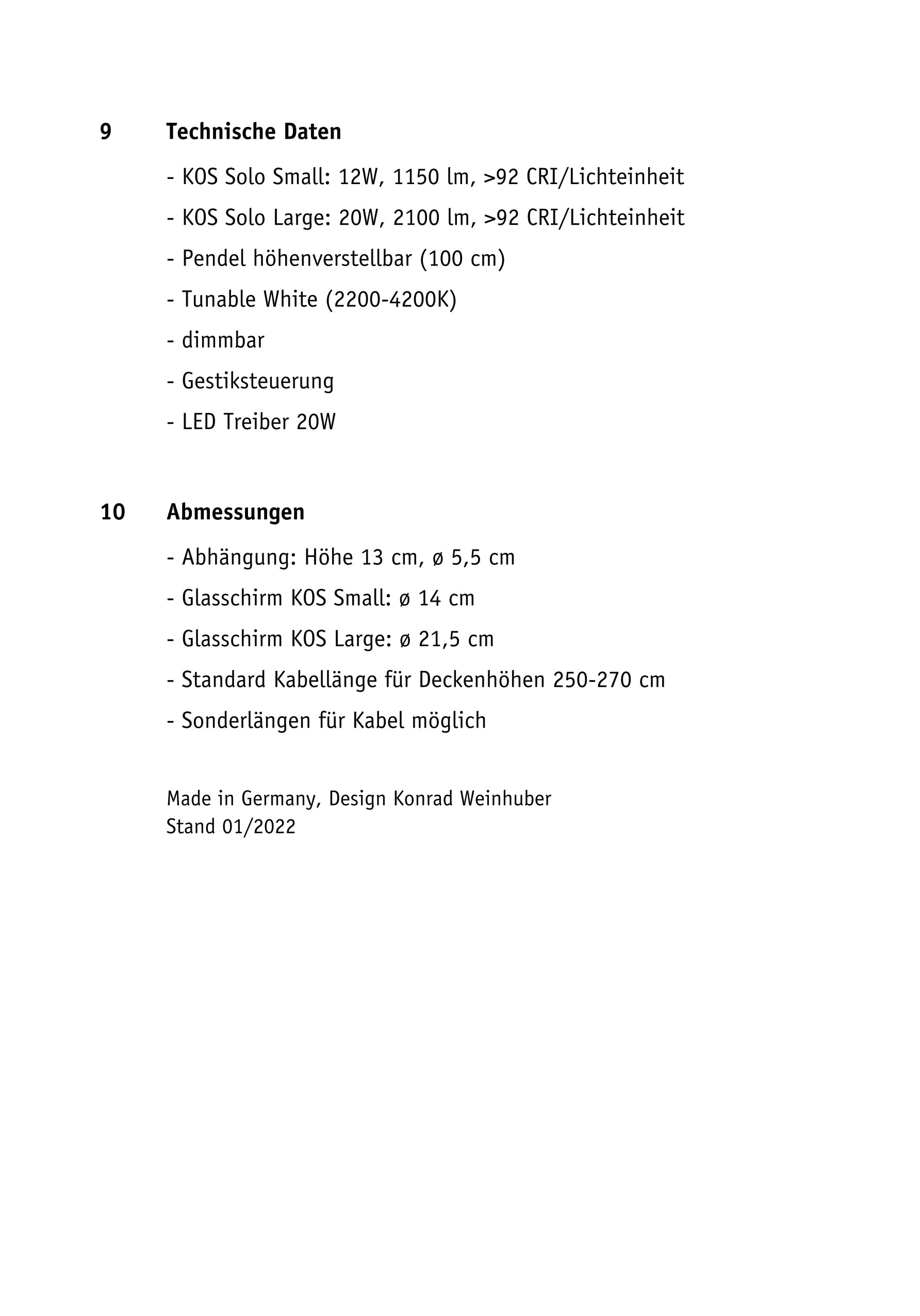 Komot, Pendelleuchte KOS Solo, Montageanleitung Seite 7