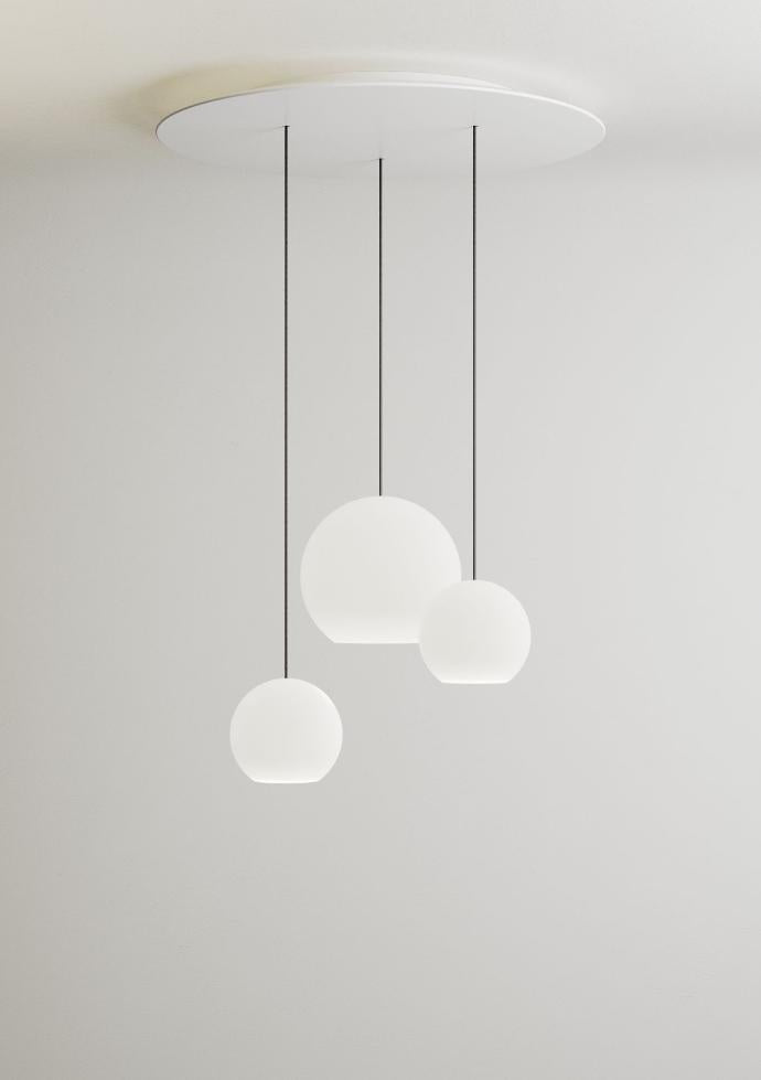 Komot, KOS Trio Small Baldachin rund, Raumbild, stilvolle Lichtlösung