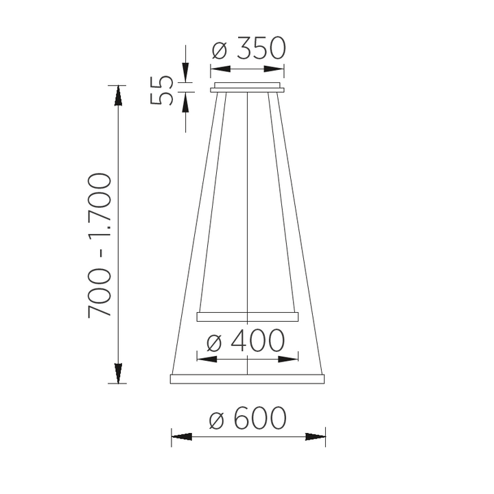 Pendelleuchte Lora, Zeichnung