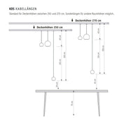 Komot, Pendelleuchte KOS Quattro 150cm, Infobild