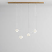 Komot, Pendelleuchte KOS Quattro 150cm, Gold-Edelstahl, Produktbild kleines Glas