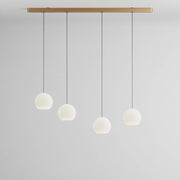 Komot, Pendelleuchte KOS Quattro 150cm, Gold-Schwarz, Produktbild großes Glas
