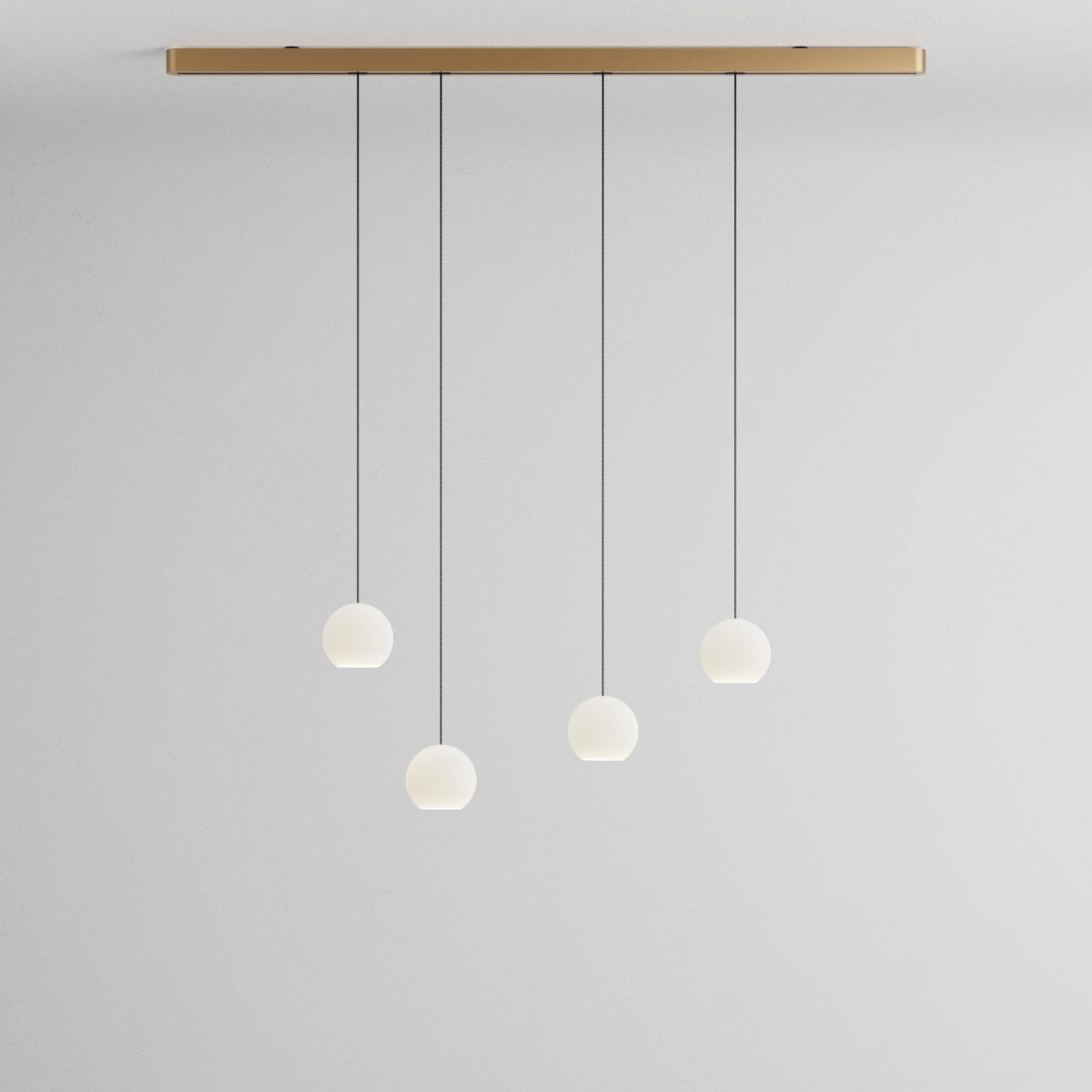 Komot, Pendelleuchte KOS Quattro 150cm, Gold-Schwarz, Produktbild kleines Glas