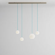 Komot, Pendelleuchte KOS Quattro 150cm, Nickel-Blau, Produktbild gemischte Gläser