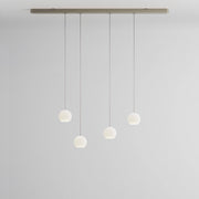 Komot, Pendelleuchte KOS Quattro 150cm, Nickel-Edelstahl, Produktbild kleines Glas