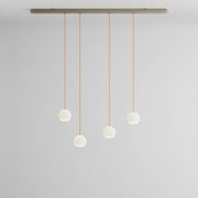 Komot, Pendelleuchte KOS Quattro 150cm, Nickel-Orange, Produktbild kleines Glas