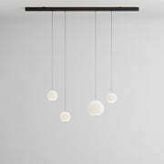 Komot, Pendelleuchte KOS Quattro 150cm, Schwarz-Edelstahl, Produktbild gemischte Gläser
