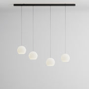 Komot, Pendelleuchte KOS Quattro 150cm, Schwarz-Edelstahl, Produktbild großes Glas