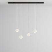 Komot, Pendelleuchte KOS Quattro 150cm, Schwarz-Edelstahl, Produktbild kleines Glas