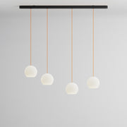 Komot, Pendelleuchte KOS Quattro 150cm, Schwarz-Orange, Produktbild großes Glas