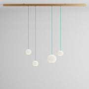 Komot, Pendelleuchte KOS Quattro 200cm, Gold-Blau, Produktbild gemischte Gläser