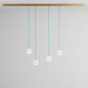 Komot, Pendelleuchte KOS Quattro 200cm, Gold-Blau, Produktbild kleines Glas