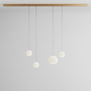 Komot, Pendelleuchte KOS Quattro 200cm, Gold-Edelstahl, Produktbild gemischte Gläser