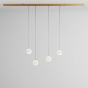 Komot, Pendelleuchte KOS Quattro 200cm, Gold-Edelstahl, Produktbild kleines Glas