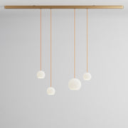 Komot, Pendelleuchte KOS Quattro 200cm, Gold-Orange, Produktbild gemischte Gläser