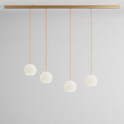 Komot, Pendelleuchte KOS Quattro 200cm, Gold-Orange, Produktbild großes Glas