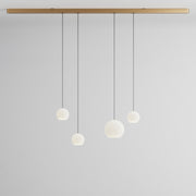 Komot, Pendelleuchte KOS Quattro 200cm, Gold-Schwarz, Produktbild gemischte Gläser