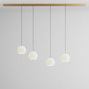 Komot, Pendelleuchte KOS Quattro 200cm, Gold-Schwarz, Produktbild großes Glas