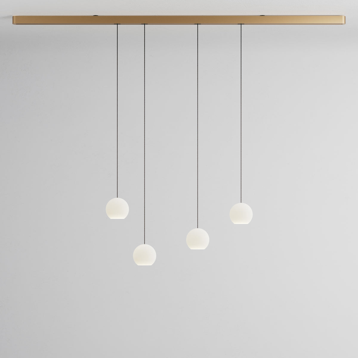 Komot, Pendelleuchte KOS Quattro 200cm, Gold-Schwarz, Produktbild kleines Glas
