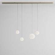 Komot, Pendelleuchte KOS Quattro 200cm, Nickel-Edelstahl, Produktbild gemischte Gläser