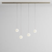 Komot, Pendelleuchte KOS Quattro 200cm, Nickel-Edelstahl, Produktbild kleines Glas