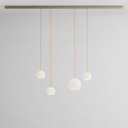 Komot, Pendelleuchte KOS Quattro 200cm, Nickel-Orange, Produktbild gemischte Gläser