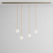 Komot, Pendelleuchte KOS Quattro 200cm, Nickel-Orange, Produktbild kleines Glas