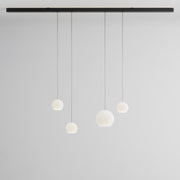 Komot, Pendelleuchte KOS Quattro 200cm, Schwarz-Edelstahl, Produktbild gemischte Gläser