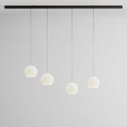 Komot, Pendelleuchte KOS Quattro 200cm, Schwarz-Edelstahl, Produktbild großes Glas