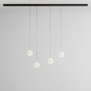 Komot, Pendelleuchte KOS Quattro 200cm, Schwarz-Edelstahl, Produktbild kleines Glas