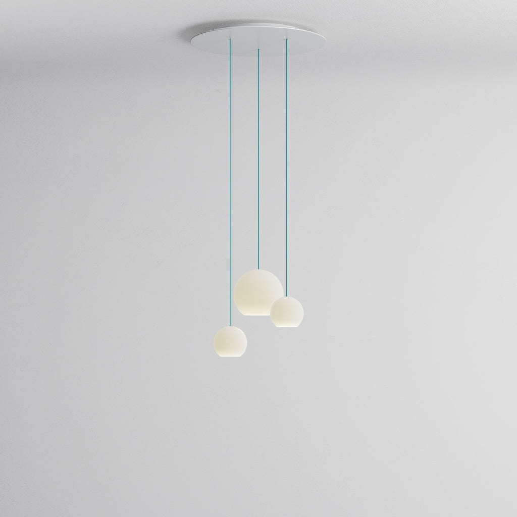 Komot, KOS Trio SL mit rundem Baldachin, Blau, moderne Lichtlösung
