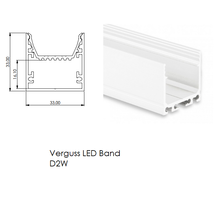 LED-Profil Selli 33x33mm