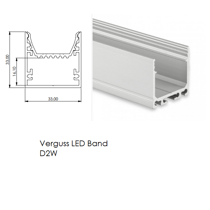 LED-Profil Selli 33x33mm