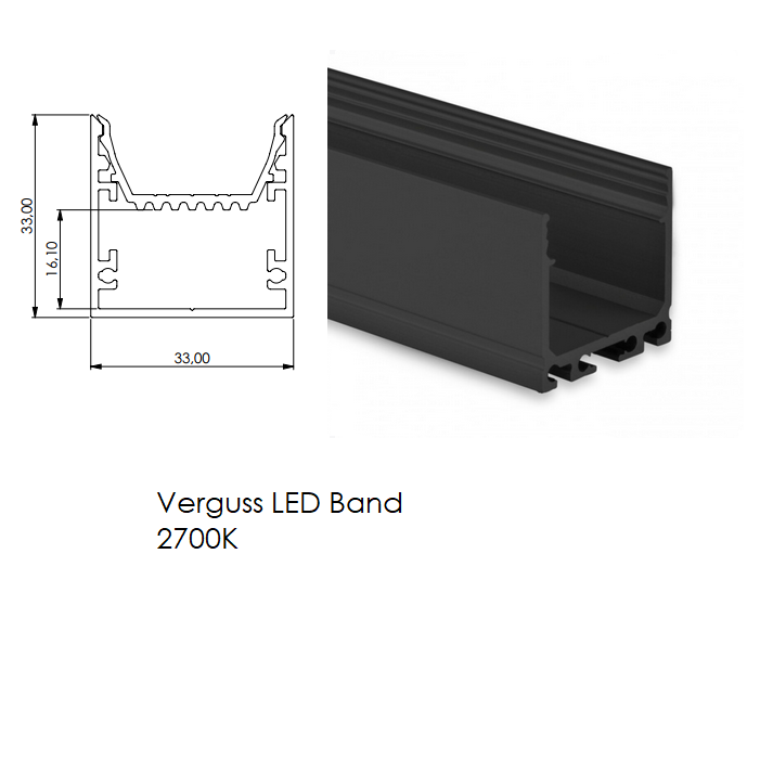 LED-Profil Selli 33x33mm