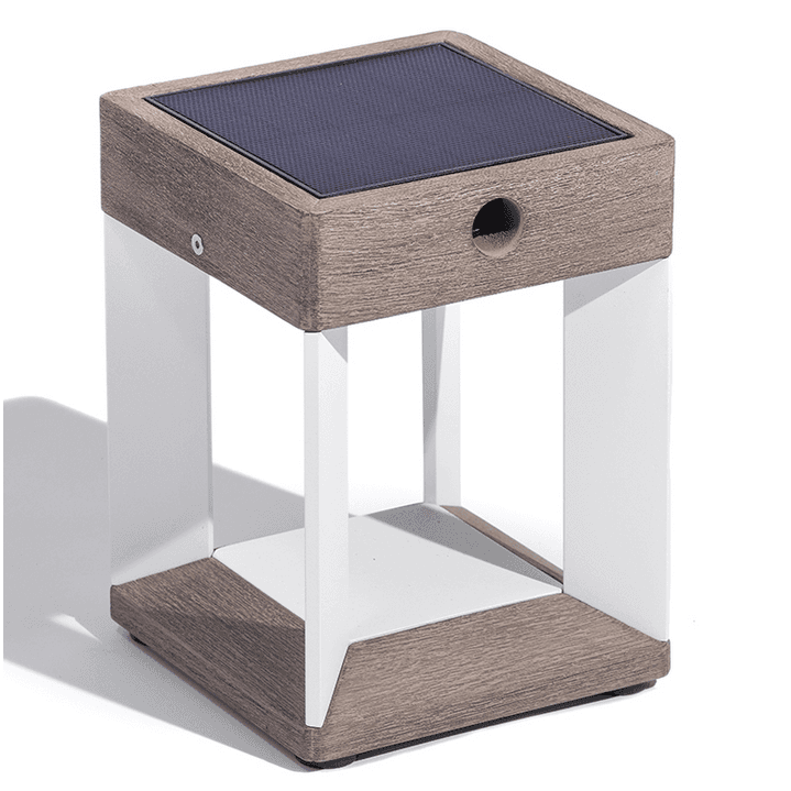Solarleuchte Teckula mit Holzdesign für Garten