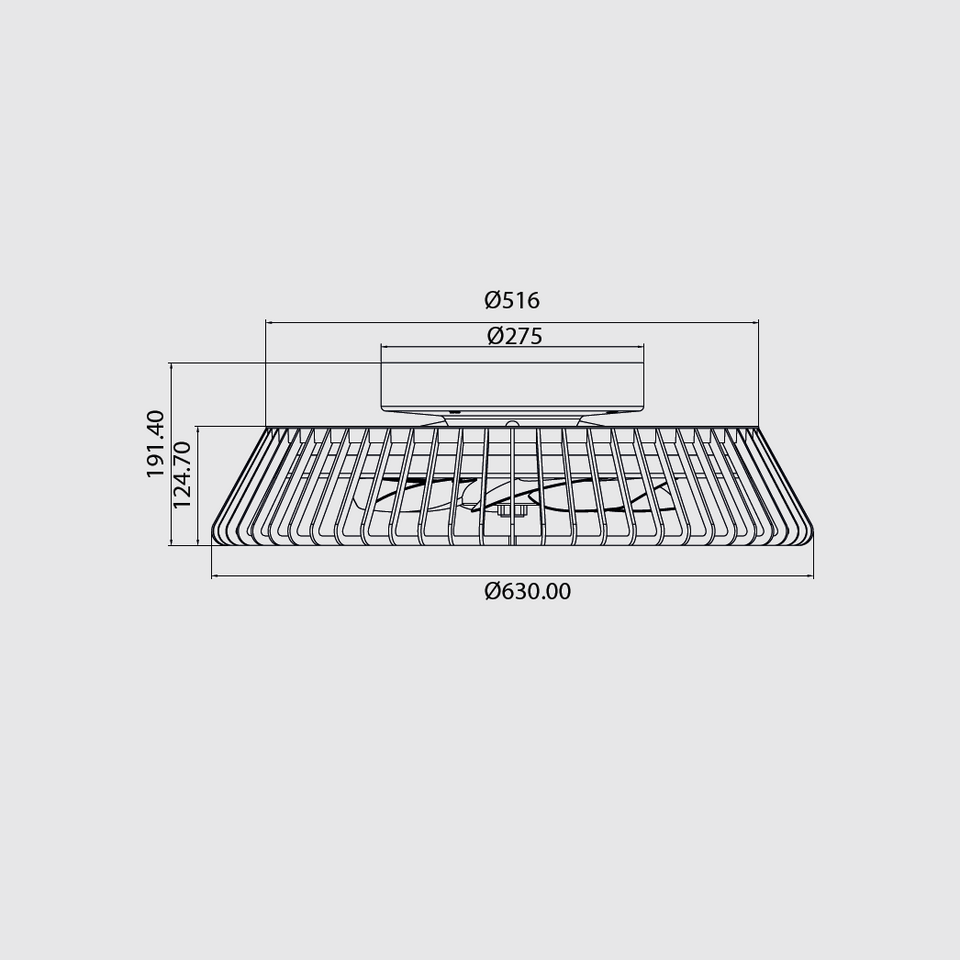 Mantra, Deckenventilator Laya, Skizze, moderne Raumlösung