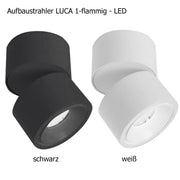 Sonluce, Aufbaustrahler Luca 1-flammig, Varianten, flexible Lichtlösung