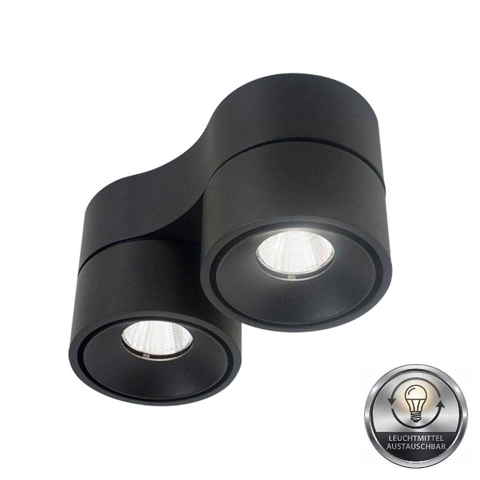 Sonluce, Aufbaustrahler Luca Pro 2-flammig, Schwarz, Produktbild