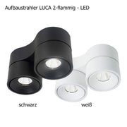 Sonluce, Aufbaustrahler Luca 2-flammig, Varianten, flexible Lichtlösung