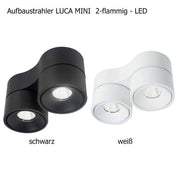 Sonluce, Aufbaustrahler Luca Mini 2-flammig, Varianten, flexible Lichtlösung