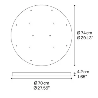 Lodes, Mehrfach-Baldachin, Skizze 74cm, technische Lichtplanung