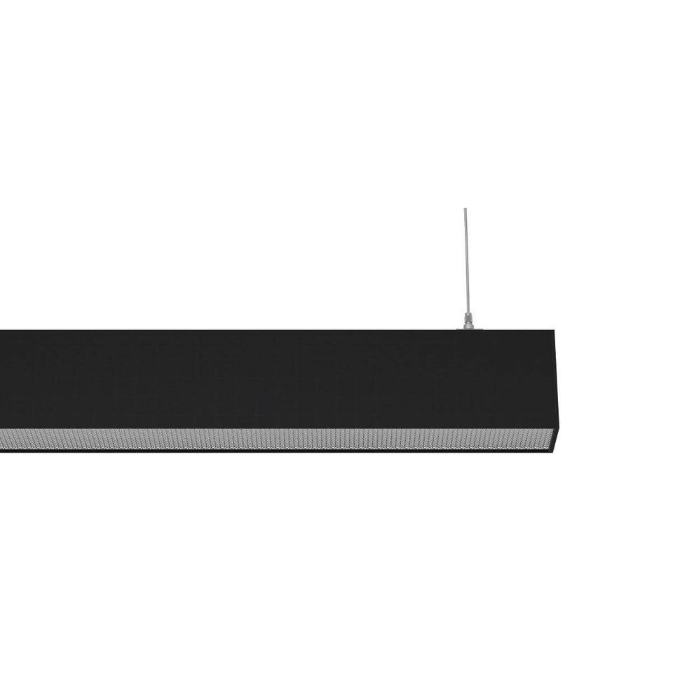 LUX-IT, Profil-Pendelleuchte Micca, Schwarz Mikroprismatik, moderne Office Pendelleuchte
