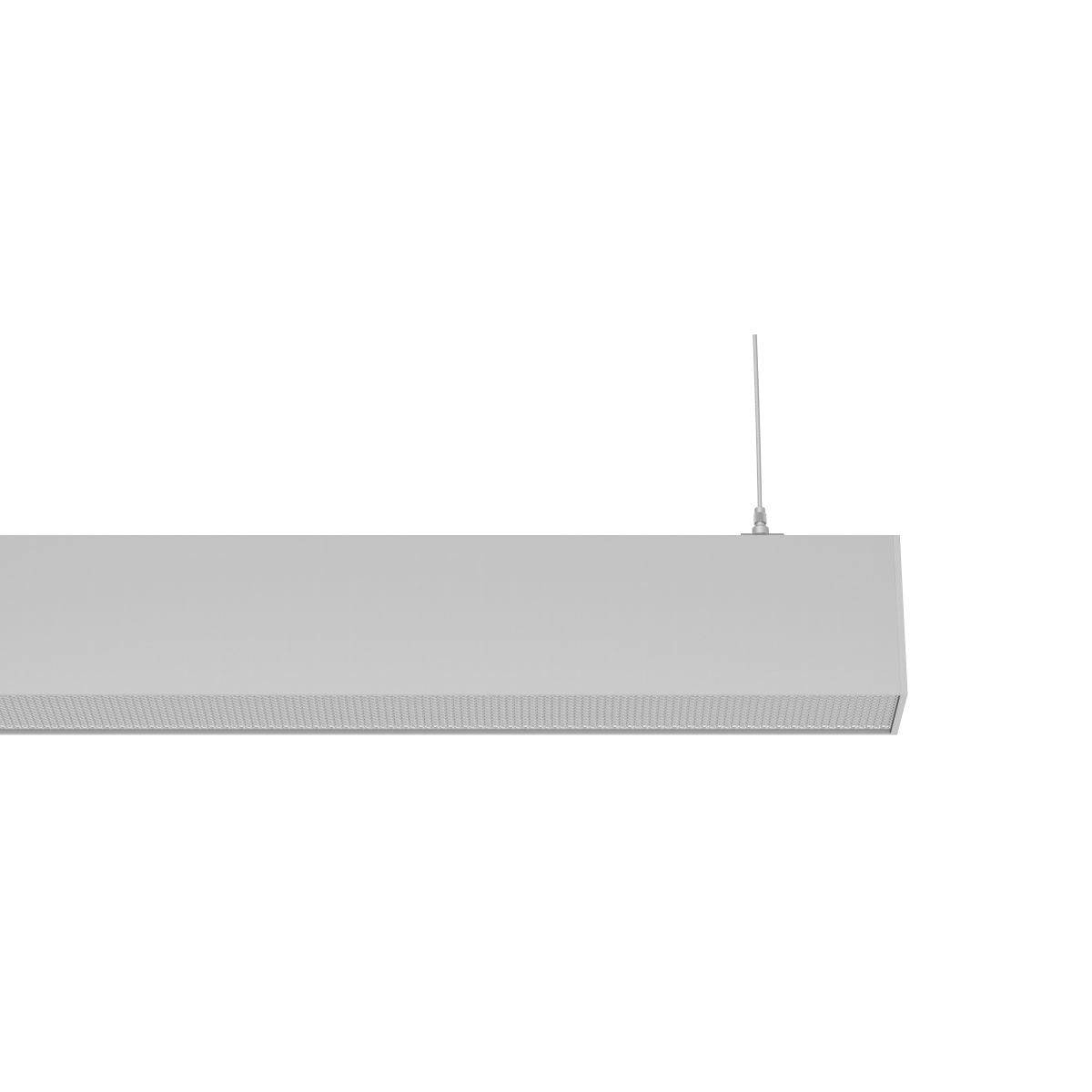 LUX-IT, Profil-Pendelleuchte Micca, Silber Mikroprismatik, professionelle Bürobeleuchtung