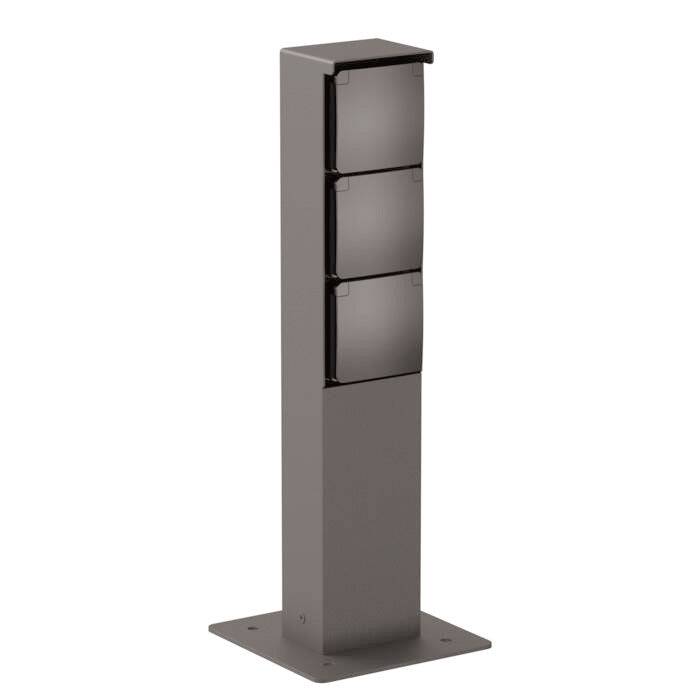 PSM Lighting, NIKE Steckdosensäule, Braun 3-fach, Produktbild