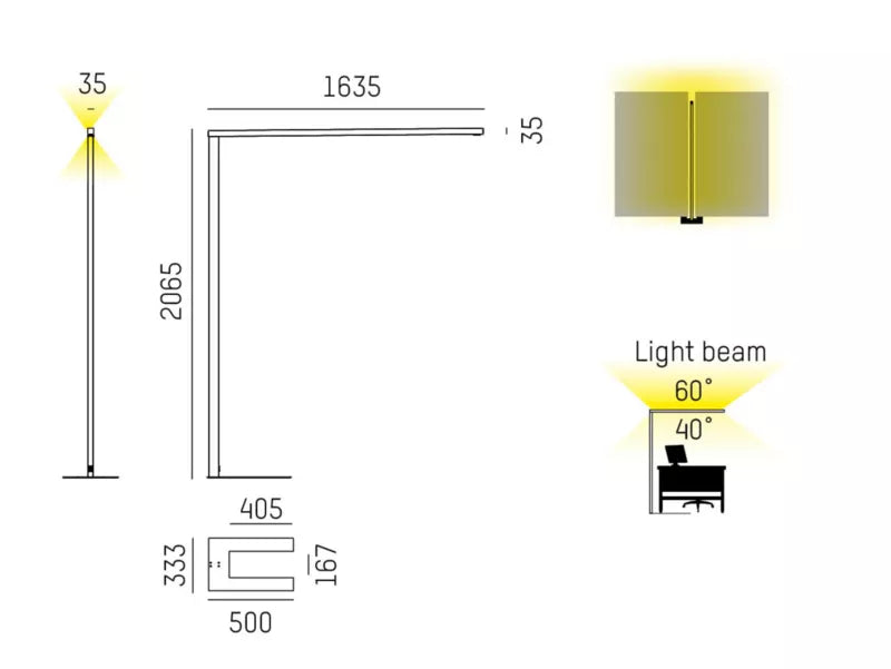 Office floor lamp Lens Double F