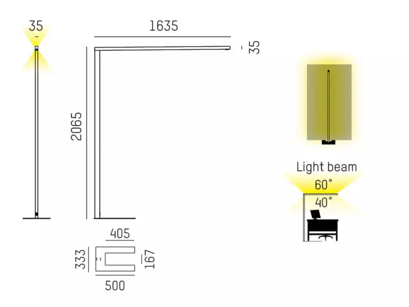 Molto Luce, Office-Stehleuchte Lens Single F, Produktbild