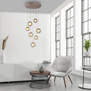 Pure, Pendelleuchte Popup Rondell, Bronze Raumbild, moderne Raumbeleuchtung