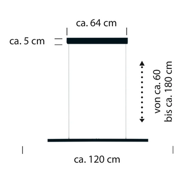 Ligne de luminaires suspendus
