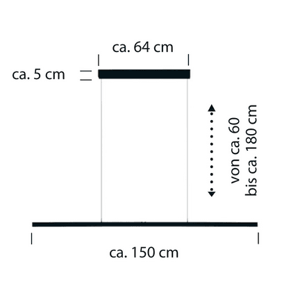 Bankamp, Pendelleuchte Line, 150cm, Skizze