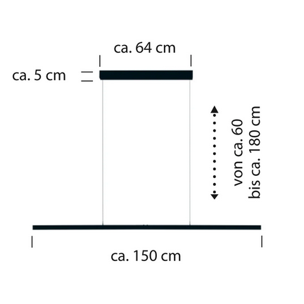 Ligne de luminaires suspendus